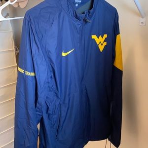 Men’s small full zip wind breaker material WVU jacket